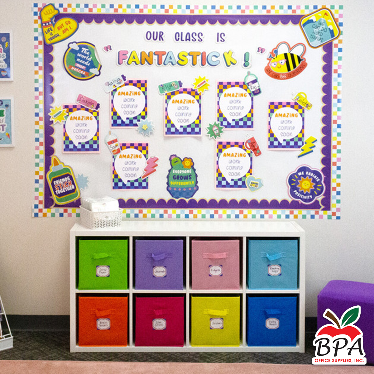 Carson Dellosa •  Borde "We Stick Together - Purple Burst"